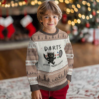 Funny Grumpy Cat Dart Player Ugly Christmas Sweater Because Murder Is Wrong Pub Game Gift - Wonder Print Shop