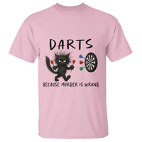 Funny Grumpy Cat Dart Player T Shirt Because Murder Is Wrong Pub Game Gift - Wonder Print Shop