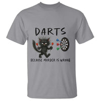 Funny Grumpy Cat Dart Player T Shirt Because Murder Is Wrong Pub Game Gift - Wonder Print Shop