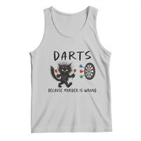 Funny Grumpy Cat Dart Player Tank Top Because Murder Is Wrong Pub Game Gift - Wonder Print Shop