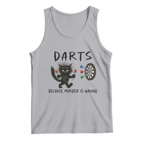 Funny Grumpy Cat Dart Player Tank Top Because Murder Is Wrong Pub Game Gift - Wonder Print Shop