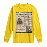Education Is Freedom Newspaper Long Sleeve Shirt Frederick Douglass Black History Month Gift - Wonder Print Shop