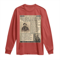 Education Is Freedom Newspaper Long Sleeve Shirt Frederick Douglass Black History Month Gift - Wonder Print Shop