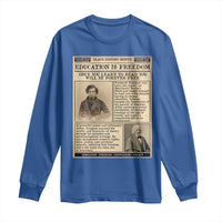 Education Is Freedom Newspaper Long Sleeve Shirt Frederick Douglass Black History Month Gift - Wonder Print Shop