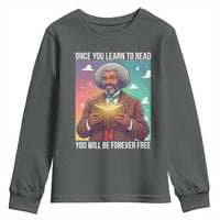 Frederick Douglass Reading And Freedom Youth Sweatshirt African American Heritage - Wonder Print Shop