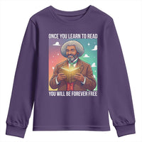 Frederick Douglass Reading And Freedom Youth Sweatshirt African American Heritage - Wonder Print Shop