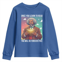 Frederick Douglass Reading And Freedom Youth Sweatshirt African American Heritage - Wonder Print Shop