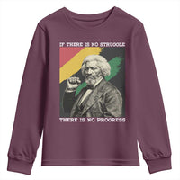 Frederick Douglass Struggle And Progress Youth Sweatshirt Inspirational Black History - Wonder Print Shop