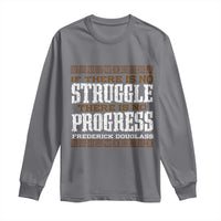 Frederick Douglass Empowerment Quote Gift Long Sleeve Shirt No Struggle No Progress - Wonder Print Shop
