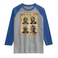 Vintage Black History Heroes Raglan Shirt Strong Black Pride - Wonder Print Shop