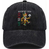 Mexico Soccer Pride Jaguar Kickoff 2026 Washed Cotton Baseball Cap