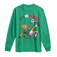 Vamos Mexico Fierce Leopard Soccer 2026 Long Sleeve Shirt Mexican Fan Gift