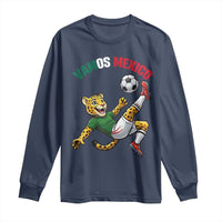Vamos Mexico Fierce Leopard Soccer 2026 Long Sleeve Shirt Mexican Fan Gift