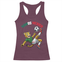 Vamos Mexico Fierce Leopard Soccer 2026 Racerback Tank Top Mexican Fan Gift