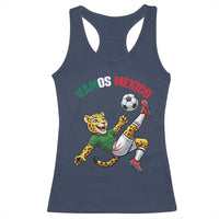 Vamos Mexico Fierce Leopard Soccer 2026 Racerback Tank Top Mexican Fan Gift