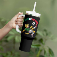 Vamos Mexico Fierce Leopard Soccer 2026 Tumbler With Handle Mexican Fan Gift