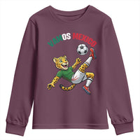 Vamos Mexico Fierce Leopard Soccer 2026 Youth Sweatshirt Mexican Fan Gift