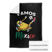 Vamos Mexico Taco Playing Soccer Throw Blanket Mexican Fan Gift
