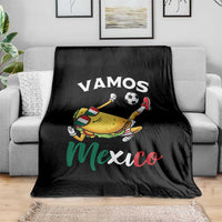 Vamos Mexico Taco Playing Soccer Throw Blanket Mexican Fan Gift