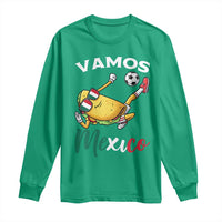 Vamos Mexico Taco Playing Soccer Long Sleeve Shirt Mexican Fan Gift