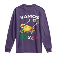Vamos Mexico Taco Playing Soccer Long Sleeve Shirt Mexican Fan Gift