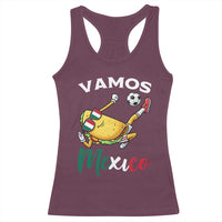 Vamos Mexico Taco Playing Soccer Racerback Tank Top Mexican Fan Gift