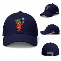 Cool Chili Pepper Soccer Player Baseball Cap Mexican Spicy Food Lover