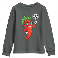 Cool Chili Pepper Soccer Player Youth Sweatshirt Mexican Spicy Food Lover