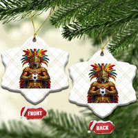Legendary Tribal Soccer Warrior Ceramic Ornament Football Lover
