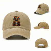 Legendary Tribal Soccer Warrior Washed Cotton Baseball Cap Football Lover