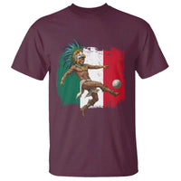Aztec Warrior Playing Soccer T Shirt Mexican Pride Football Fan Gift