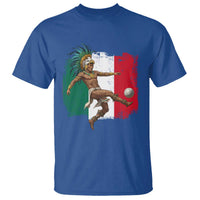 Aztec Warrior Playing Soccer T Shirt Mexican Pride Football Fan Gift