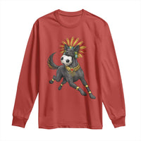 Xolo Dog Soccer Aztec Mexican Fan Gift Long Sleeve Shirt