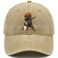Aztec Xolo Dog Soccer Washed Cotton Baseball Cap Mexican Heritage Fan Gift