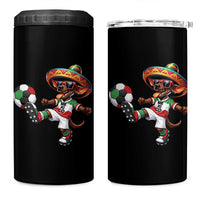 Funny Mexican Xolo Dog Playing Soccer 4 in 1 Can Cooler Tumbler Football Fan Gift