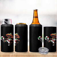Funny Mexican Xolo Dog Playing Soccer 4 in 1 Can Cooler Tumbler Football Fan Gift