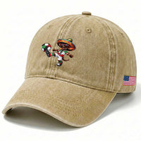 Funny Mexican Xolo Dog Playing Soccer Washed Cotton Baseball Cap Football Fan Gift