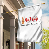 Peace Love Soccer Garden Flag Proud Canadian Fan Gift