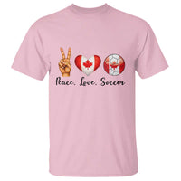 Peace Love Soccer T Shirt Proud Canadian Fan Gift