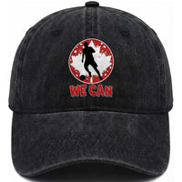 We Can Canada Soccer Washed Cotton Baseball Cap Canadian Football Fan Pride