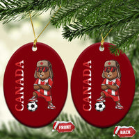 Proud Canada Soccer Beaver Ceramic Ornament Funny Football Fan Gift