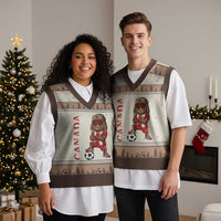 Proud Canada Soccer Beaver V-Neck Knit Sweater Vest Funny Football Fan Gift