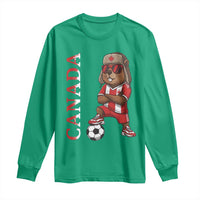 Proud Canada Soccer Beaver Long Sleeve Shirt Funny Football Fan Gift