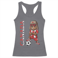 Proud Canada Soccer Beaver Racerback Tank Top Funny Football Fan Gift