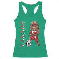 Proud Canada Soccer Beaver Racerback Tank Top Funny Football Fan Gift