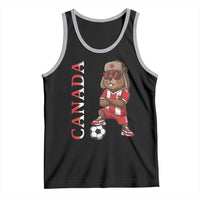 Proud Canada Soccer Beaver Tank Top Funny Football Fan Gift