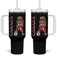 Proud Canada Soccer Beaver Tumbler With Handle Funny Football Fan Gift