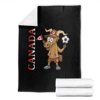Proud Canada Soccer Moose Throw Blanket Canadian Football Fan