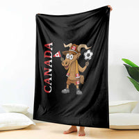 Proud Canada Soccer Moose Throw Blanket Canadian Football Fan