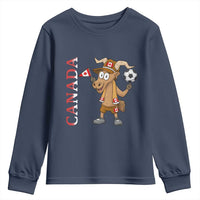 Proud Canada Soccer Moose Youth Sweatshirt Canadian Football Fan